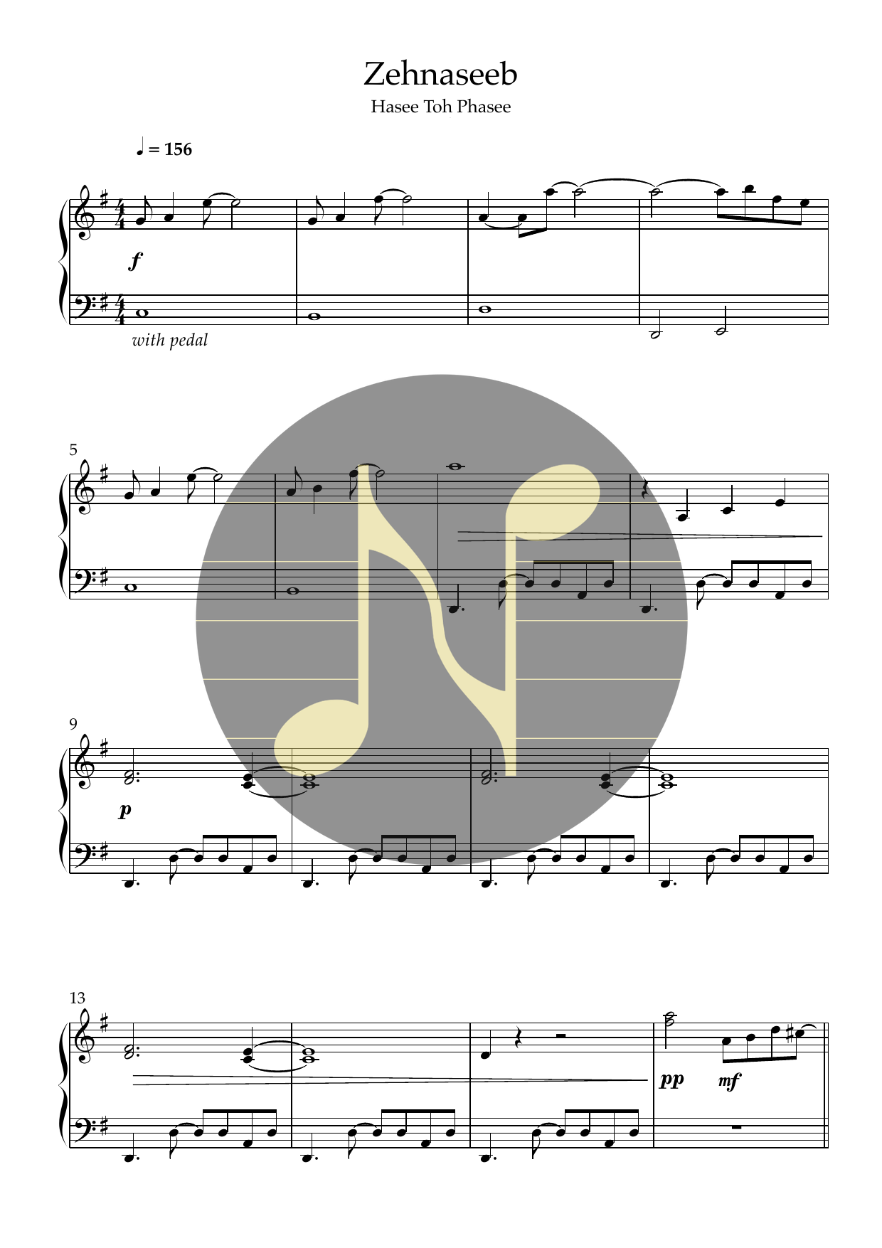 Zehnaseeb | Piano Sheet Music