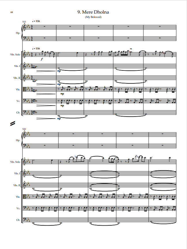 Thumbnail: Indian Film Music Medley | String Orchestra & Harp Sheet Music | Score & Parts