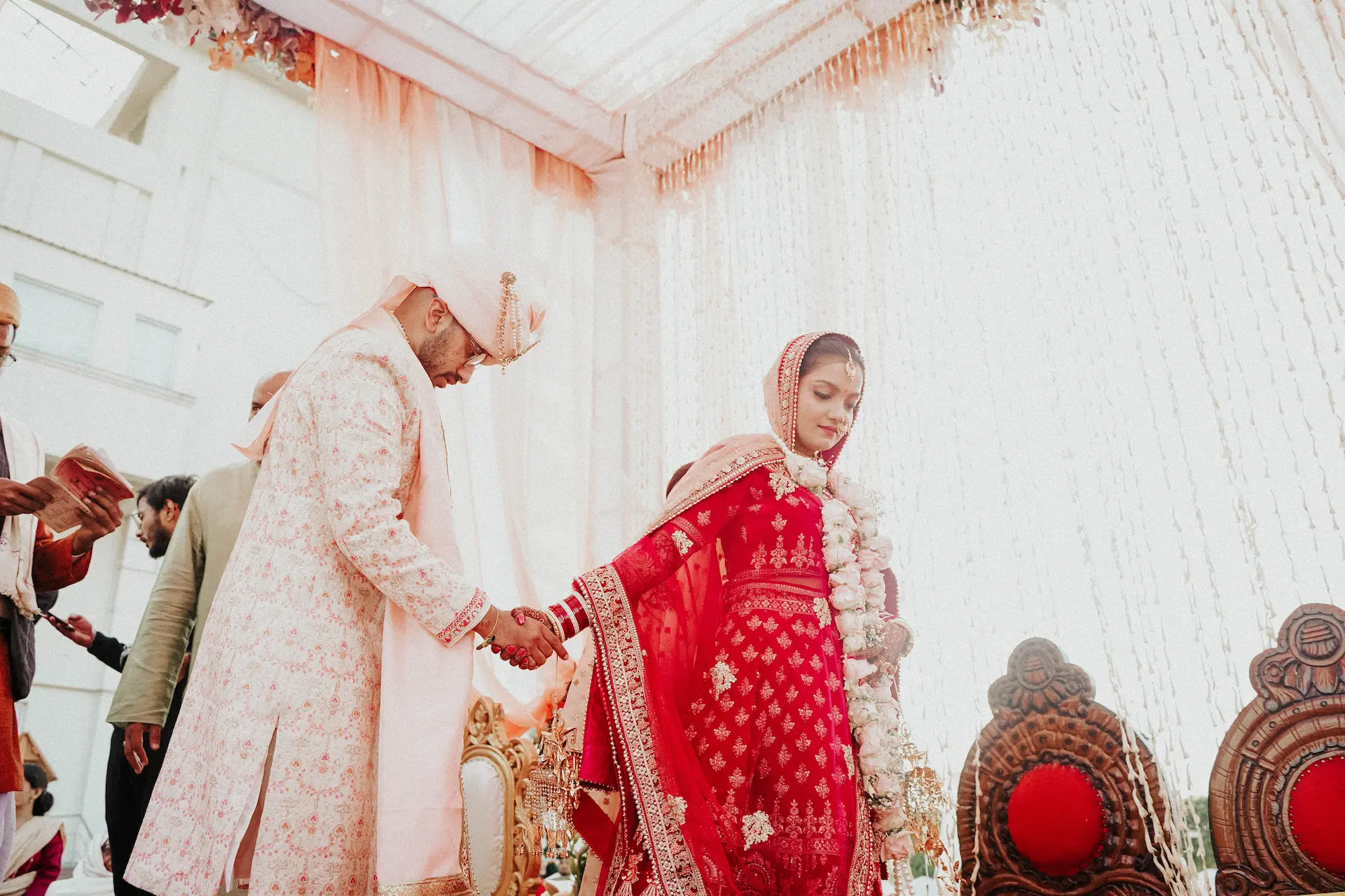 couple smiling during phere candid moments