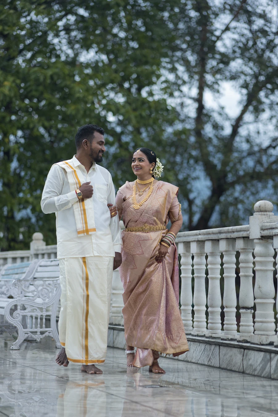 traditional couple walking candid pre wedding shoot mussoorie scenic outdoor location