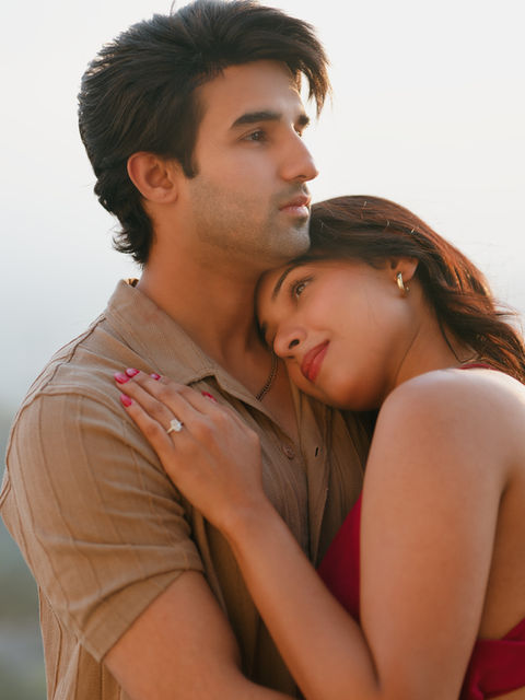 Couple embracing each other, with a ring; wedding photography packages in Dehradun.