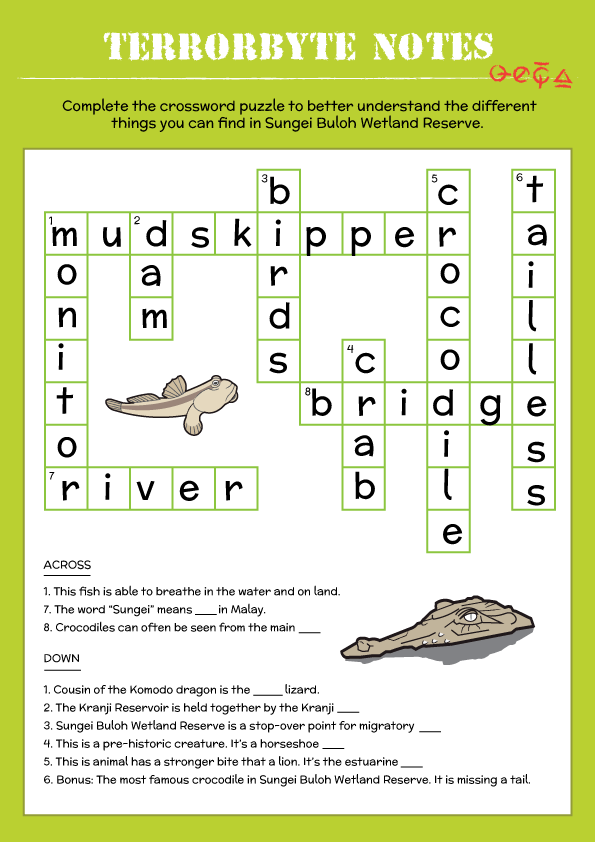 Worm's Wetland Crossword Challenge Answers
