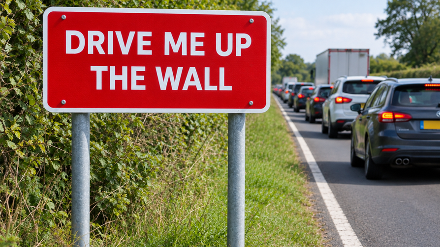        DRIVE ME UP THE WALL…😡
