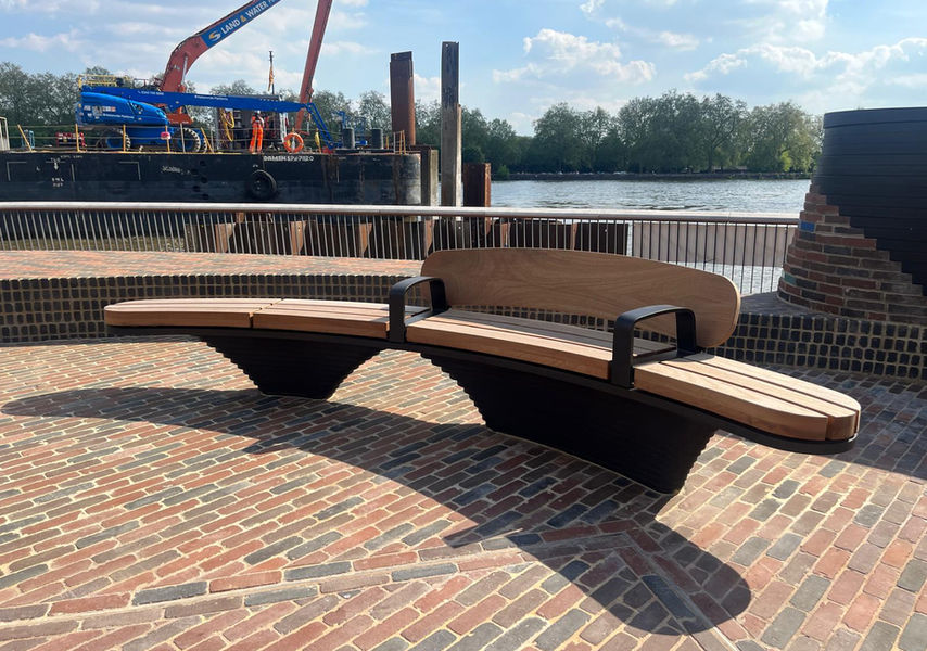 custom steel and wood bench