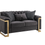 Thumbnail: Chloe Tufted Living Room Set with Gold Accents – Premium Fabric (Edmonton)
