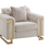 Thumbnail: Chloe Tufted Living Room Set with Gold Accents – Premium Fabric (Edmonton)