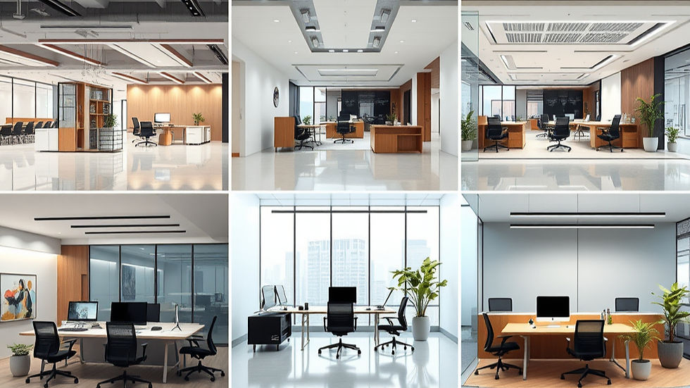 Office interior cost by business type featuring modern office interiors for startups, corporate offices, and commercial workspaces