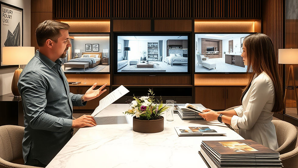 What factors increase interior design costs including premium materials, custom furniture, and larger home layouts