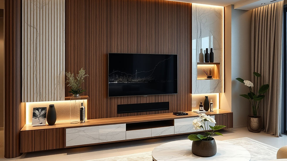 Latest TV unit design ideas for modern living rooms with floating cabinets and premium finishes