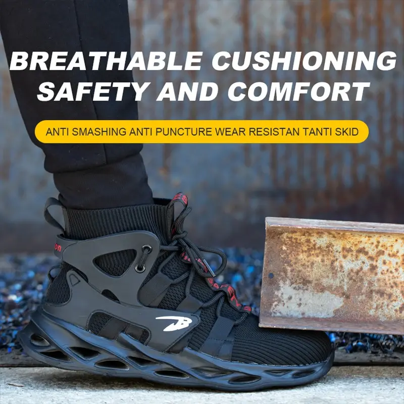 Thumbnail: Male Work Boots Indestructible Safety Shoes Men Steel Toe