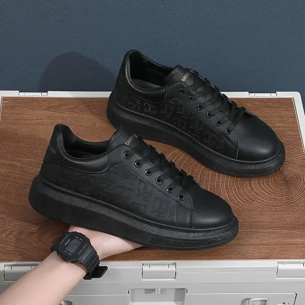 Miniatura: 2026 Men's Casual Shoes Spring and Autumn Flat-soled Casual Leather Shoes Sports