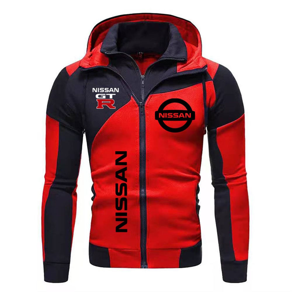 Nissan hooded motorcycle sweatshirt, sweatshirt with NISSAN logo in a sporty sty