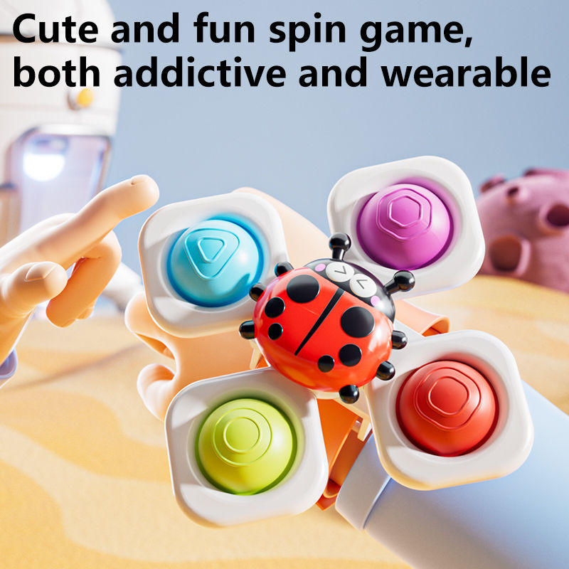 Miniatura: 3pcs/Set Suction Cup Spinning Top Cartoon Animal Spinner Toys or with Watch Band