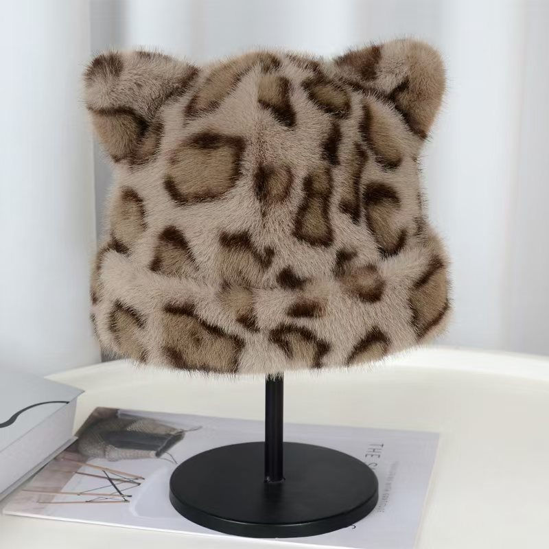 New Korean Winter Imitation Fur Bucket Hat Fashion for Women Warm Plush Ear Prot