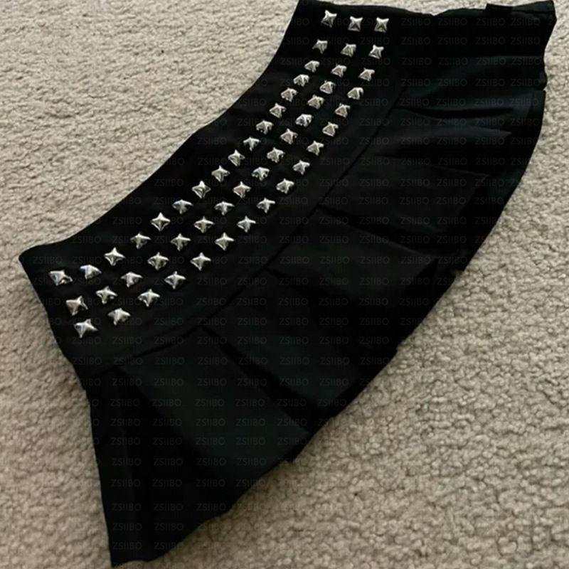 Miniatura: Dark style hot bead Gothic women's half skirt, high waist slimming A-line punk s