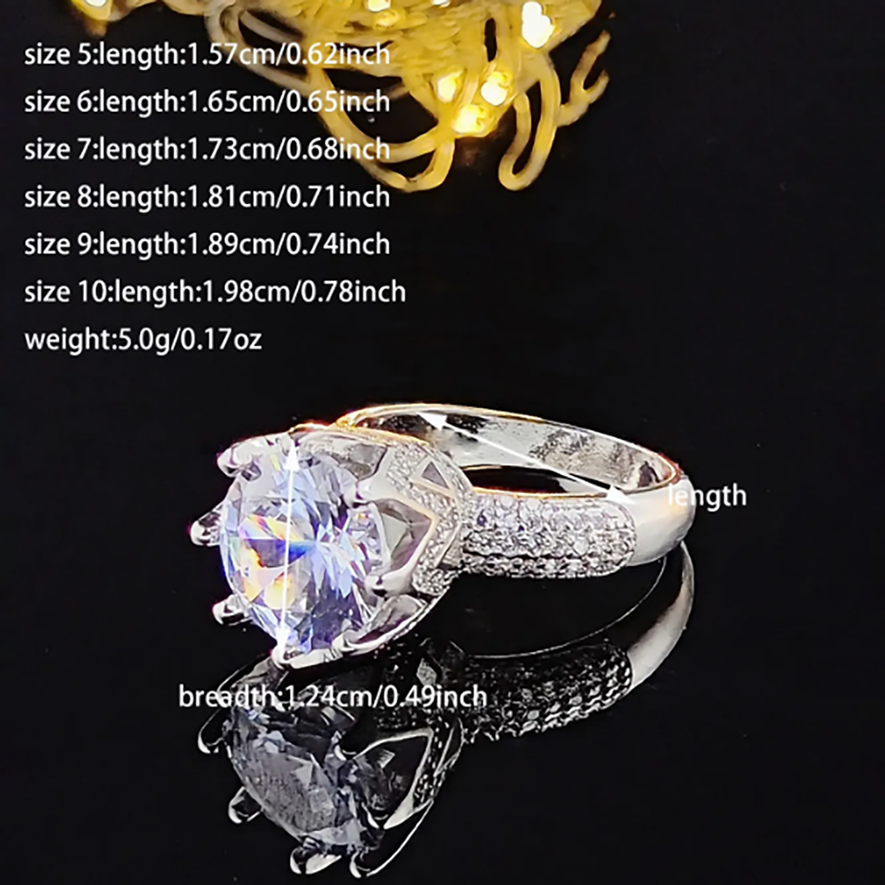 Miniatura: Moonso Design Silver Color Flower Luxury Wedding Engagement Ring for Women Anniv