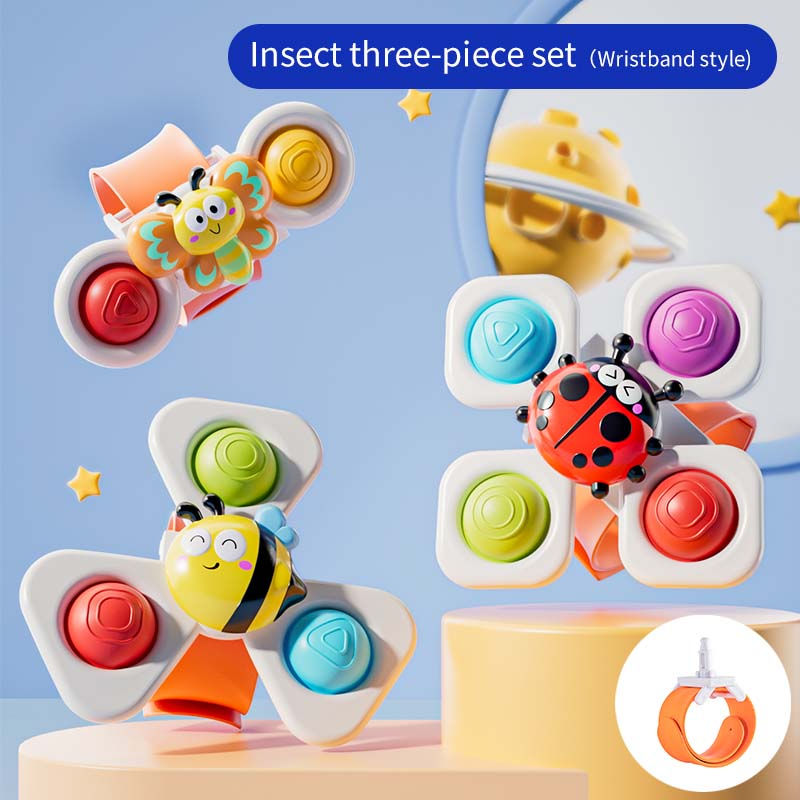 Miniatura: 3pcs/Set Suction Cup Spinning Top Cartoon Animal Spinner Toys or with Watch Band