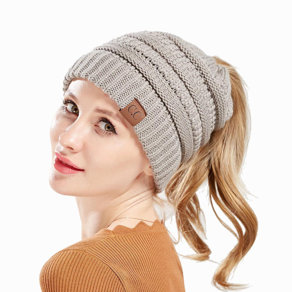 New Outdoor Warm Winter Woolen HatsAcrylic Open Horsetail HatsCold-Resistant Hig