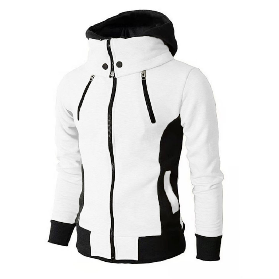 Miniatura: Zipper Men Jackets Autumn Winter Casual Fleece Coats Bomber Jacket Scarf Collar 