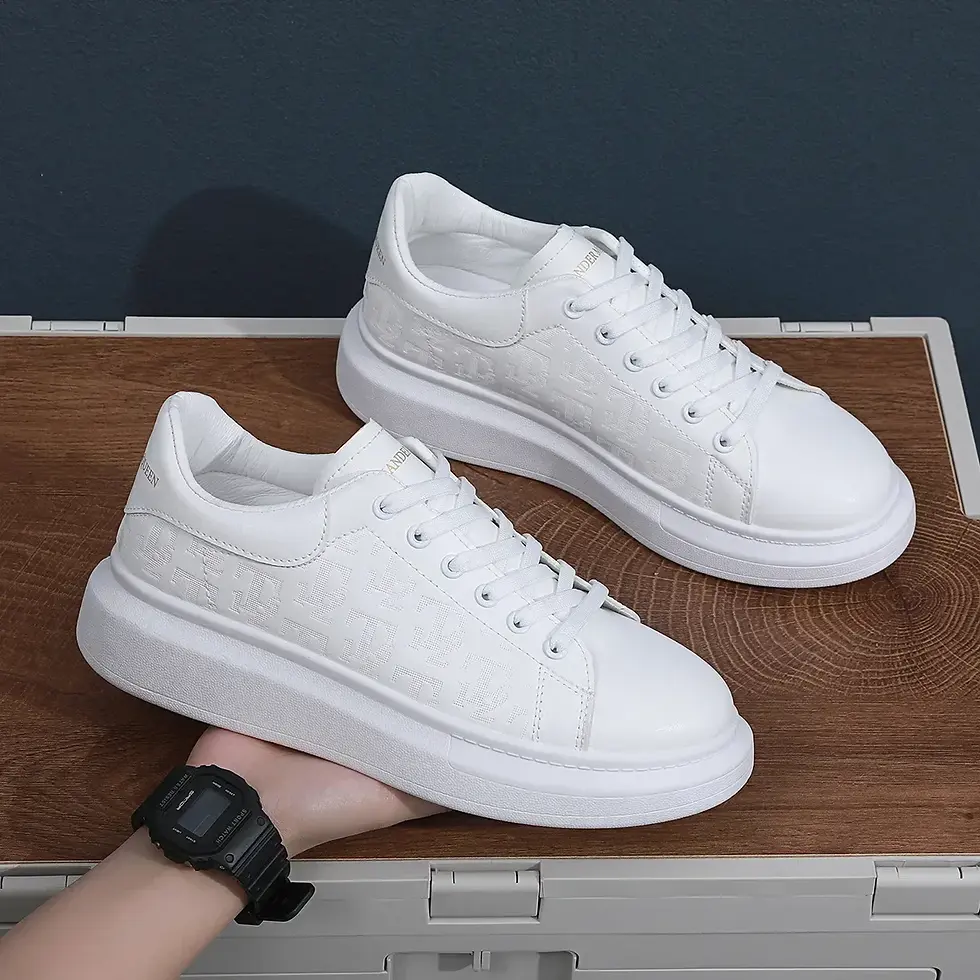 Miniatura: 2026 Men's Casual Shoes Spring and Autumn Flat-soled Casual Leather Shoes Sports