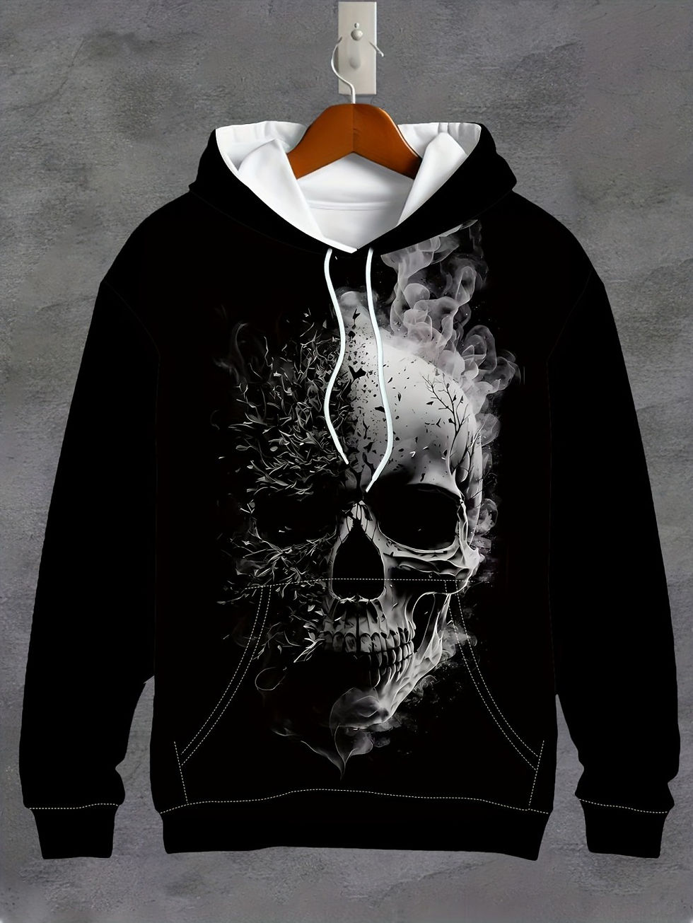 Miniatura: Fashionable Men's Autumn New Skull Print Comfortable Soft Hoodie Outdoor Street 
