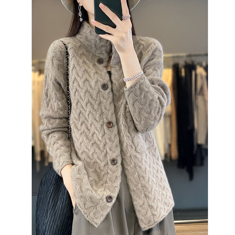 Miniatura: 2025 New Autumn Winter Cardigan Jacket Women Long Sleeve Loose Casual All-match 