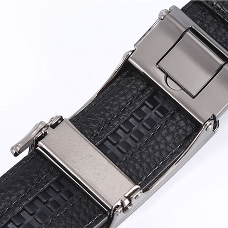 Miniatura: Men's Belt Fashion Crocodile Pattern Belt Alloy Automatic Buckle Strap Casual Bu