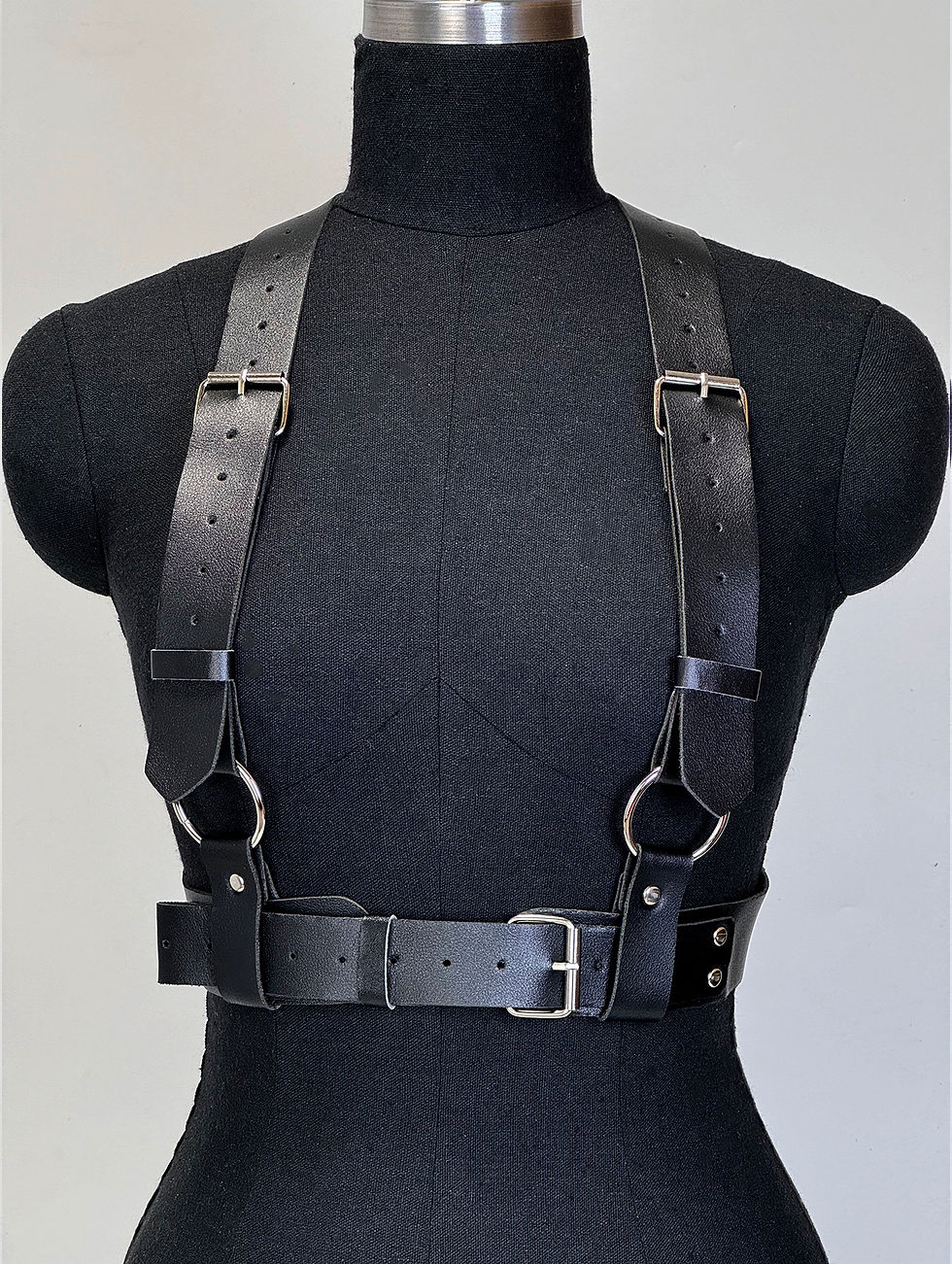 Miniatura: Women Fashion PU Leather Harness Waist Belt Punk Studded Decorative Harness Stra