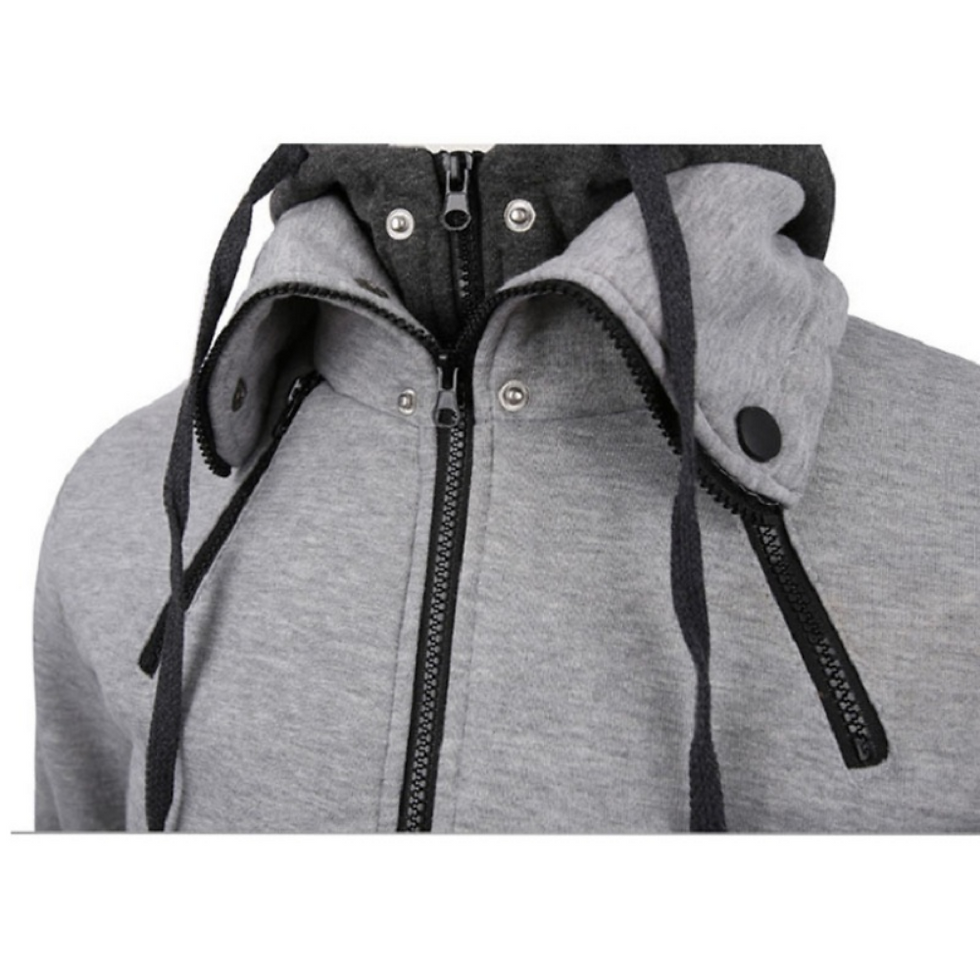 Miniatura: Zipper Men Jackets Autumn Winter Casual Fleece Coats Bomber Jacket Scarf Collar 