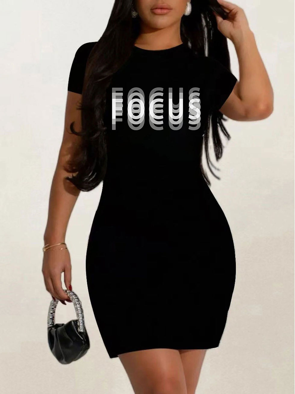 Miniatura: summer Short sleeves black tshirt dress Women's Casual  Graphic TShirt Dress  Sh
