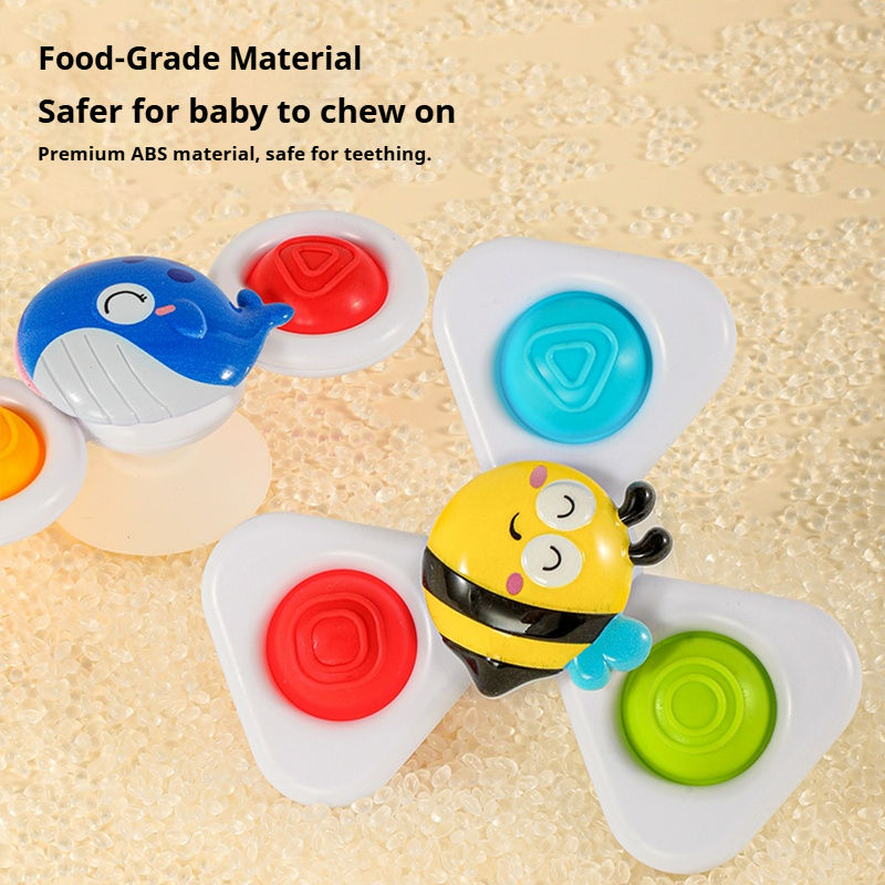 Miniatura: 3pcs/Set Suction Cup Spinning Top Cartoon Animal Spinner Toys or with Watch Band
