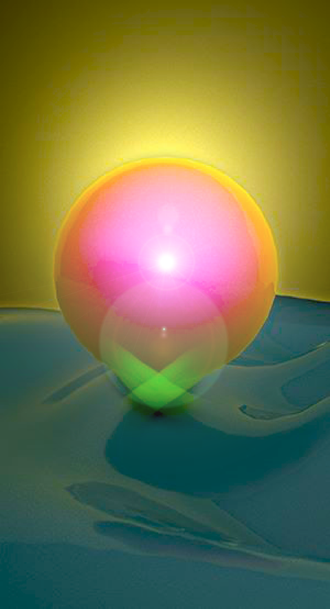 Sphere  over water with ribbon- Original