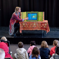 Dani doing Kamishibai Storytelling
