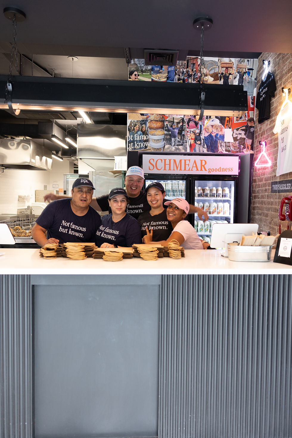people working at the PopUp Bagels on the Upper East Side