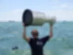 Panthers forward Matthew Tkachuk celebrates with the Stanley Cup in the Atlantic Ocean at Fort Lauderdale, Fla.Joe Cavaretta/Associated Press