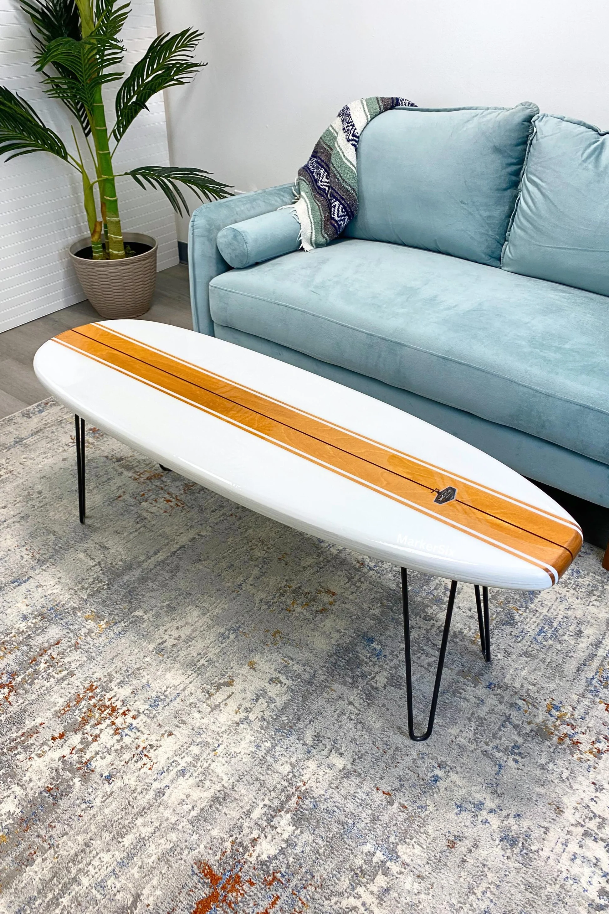 Surfboard coffee table