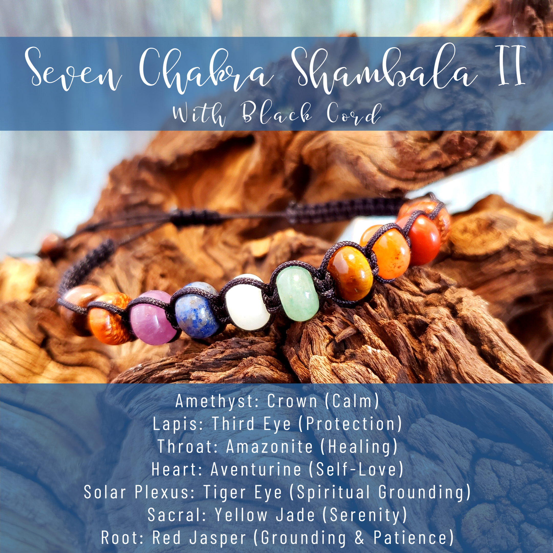 Seven Chakra Rondelle Shamballa II (Black)