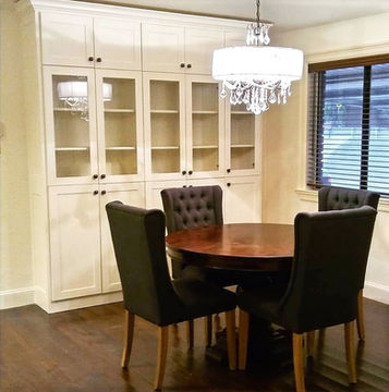 Dining display white custom built-in for your fancy dishware and silver storage