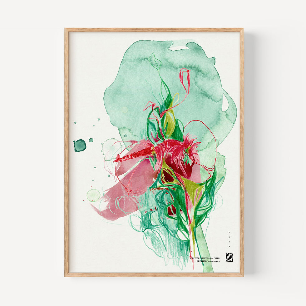Kunstdruck Floral Abstract 16 von Jenja Braun Art, gerahmte Ansicht