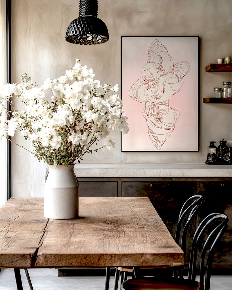 Miniaturbild: Kunstdruck von Jenja Braun Printipi Art "Poetry of the moment 1", Kunstdruck gerahmte Ansicht in der Wohnküche