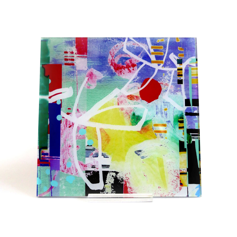 Kunst abstrakt Mini Acrylglasbild Popart tree 17, Frontalansicht