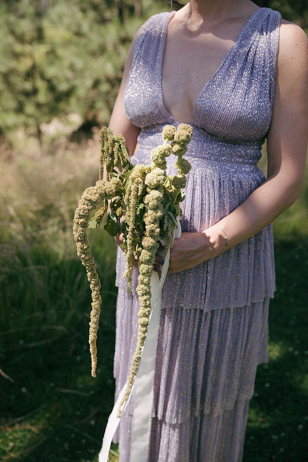 Amaranthus bouquet; wedding flowers