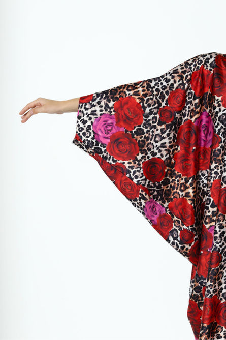 IAP Leopard Rose Modern Kaftan - Right Front Sleeves View