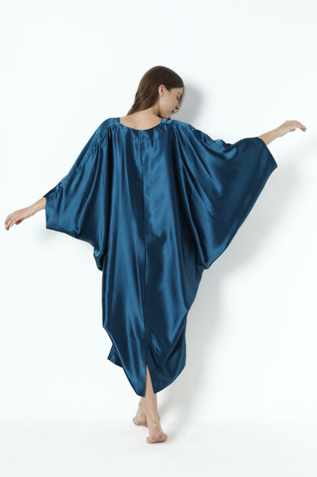 IAP Midnight Blue Modern Caftan - Fancy Back View
