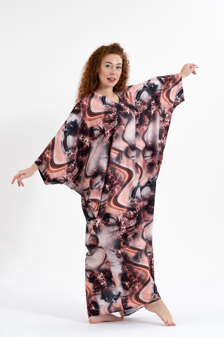IAP Leopard Dreams Modest Kaftan - Side View Front