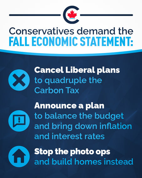 Canadians Must Get Relief in the Fall Economic Statement