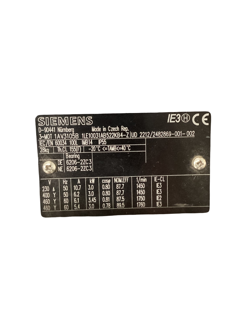 Miniaturbild: Siemens 1LE10031AB522KB4-Z 3kW 1450U/min