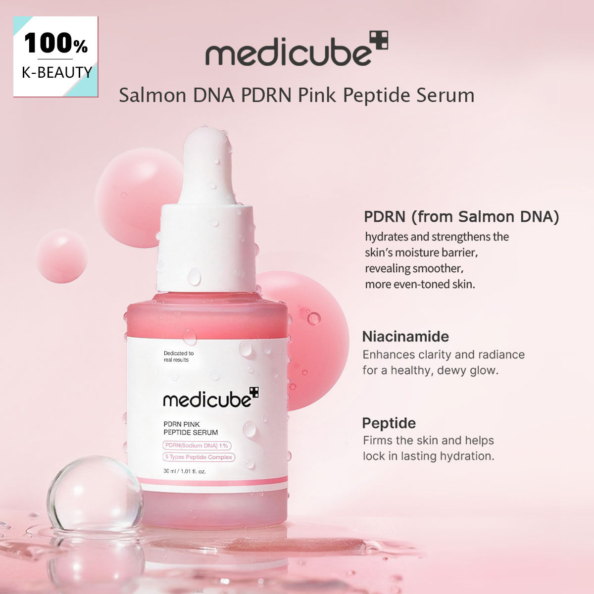 Medicube PDRN Pink Peptide Serum – Salmon DNA, Firming & Hydrating
