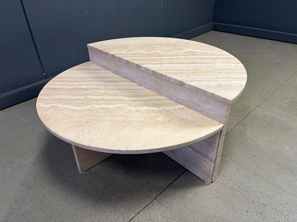 Thumbnail: Pair of travertine coffee tables, 1970s