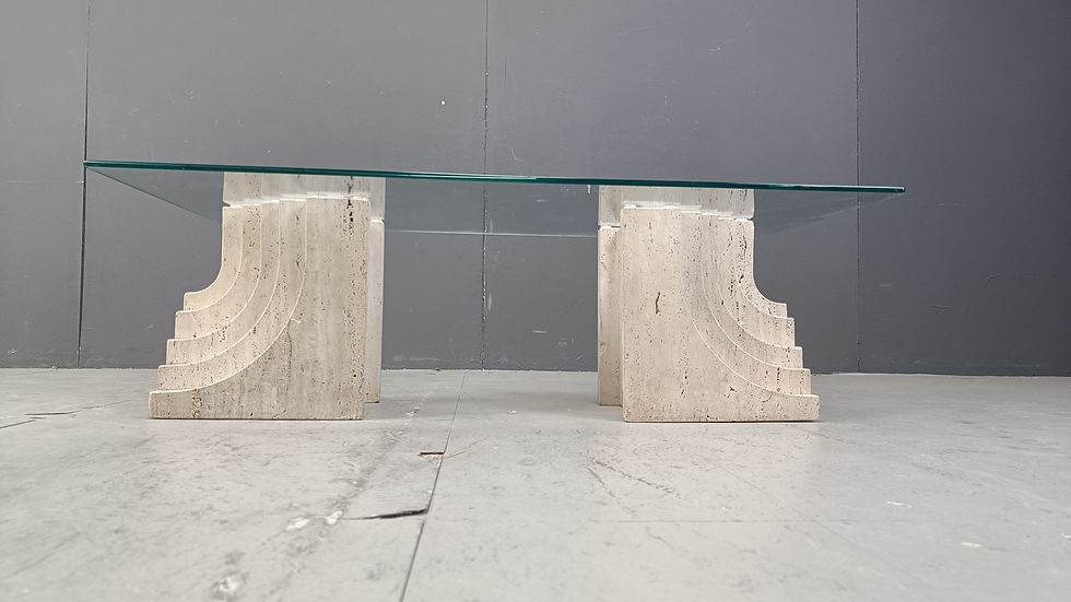 Thumbnail: Vintage travertine coffee table Italy , 1970s